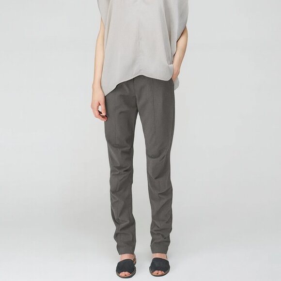 Zero + Maria Cornejo Pants - Maria + Cornejo Nyla Legging Contra Stretch Sharkskin Grey Zip Front Size 4